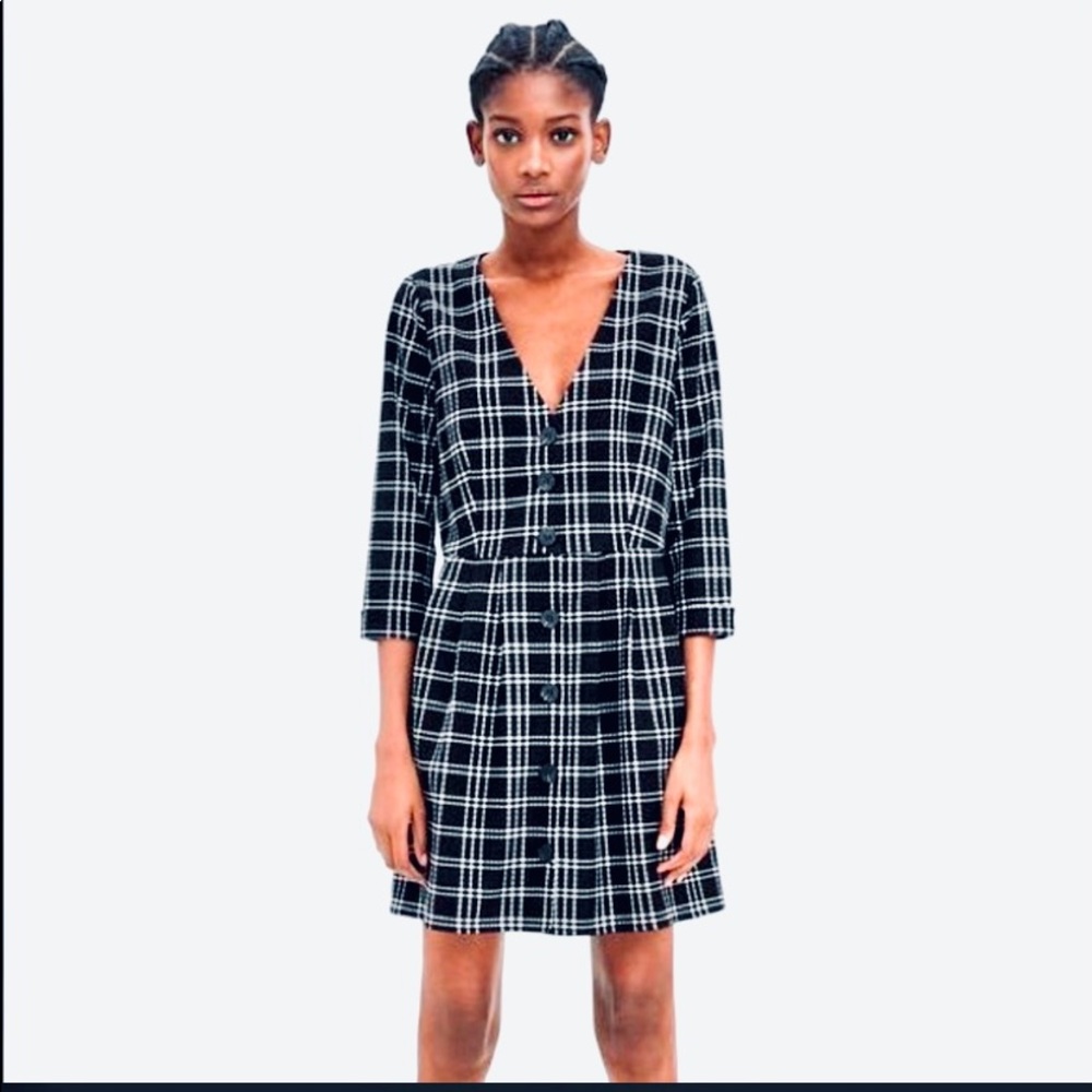 Zara Dress Trf Collection Black & White Mini Dress